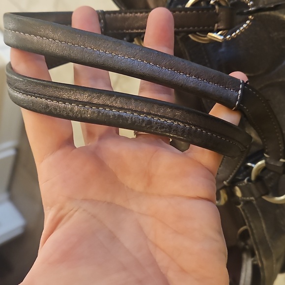 Coach Mettalic Gray Leather Tote And Wallet Set - Picture 10 of 17